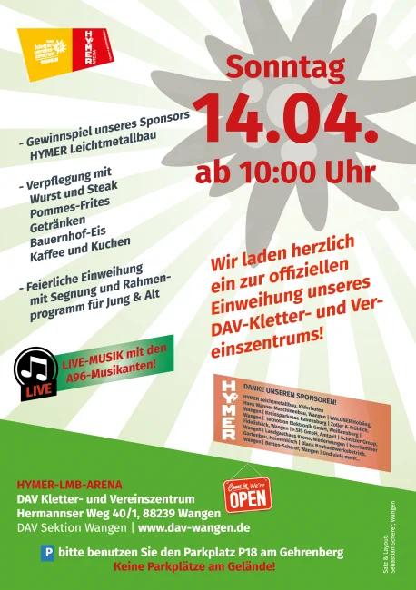 Flyer Einweihungsfeier2 | © DAV Wangen