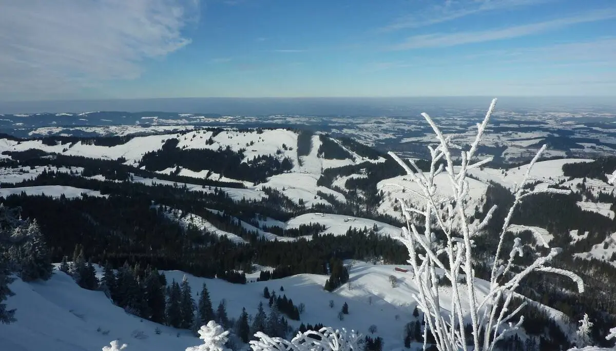Blick nordwärts- Alpenvorland , Mitte Fluh | © M. Bischofberger