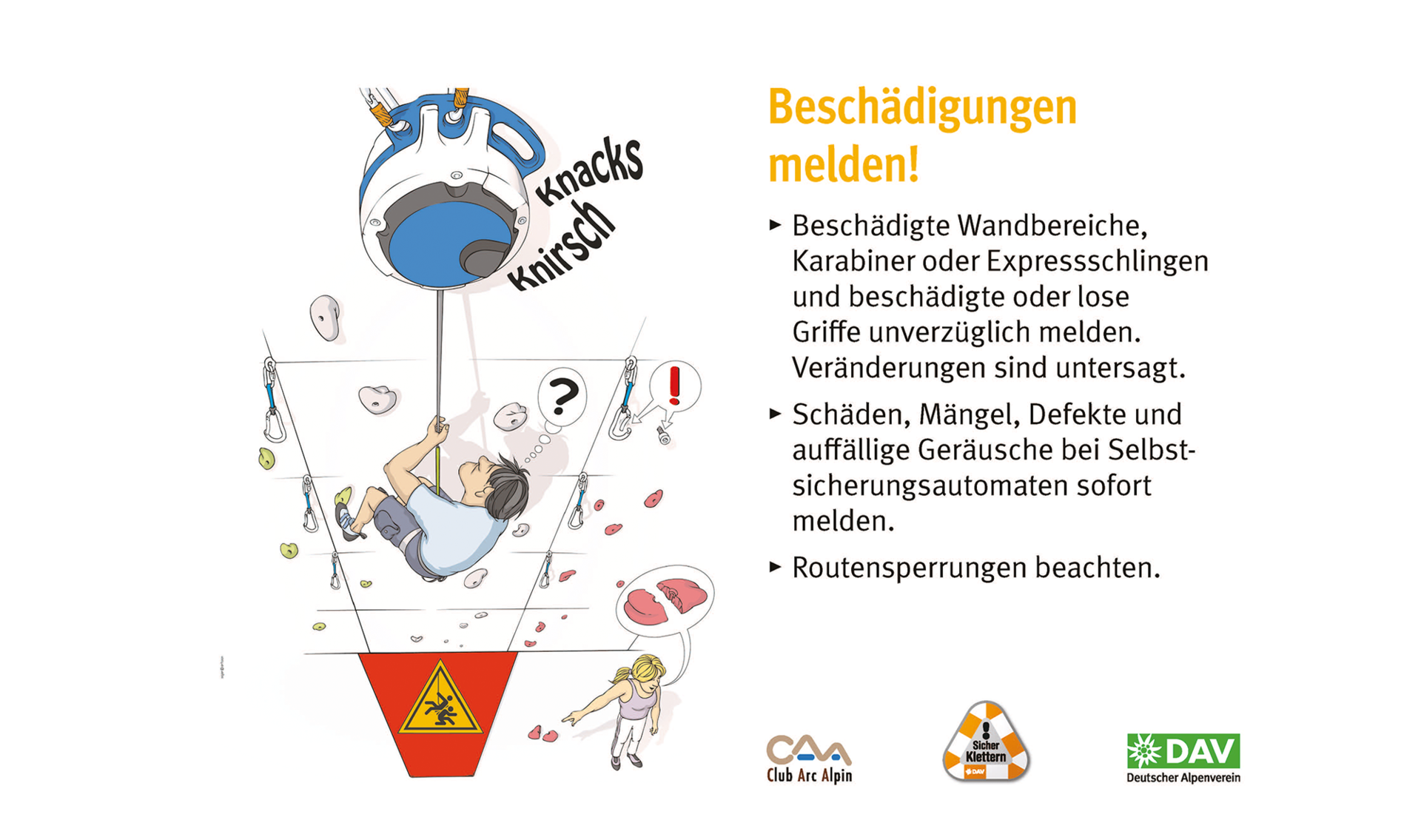 Hallenregeln für Klettern vom DAV. | © DAV Hallenregeln für Klettern vom DAV. Regel Nummer neun: Alkohol- und Drogenverbot | © DAV